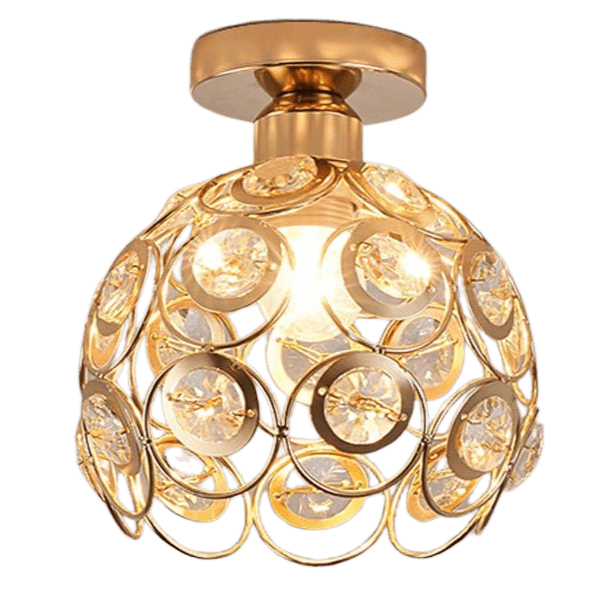 Luksuriøs kugleloftlampe i guld