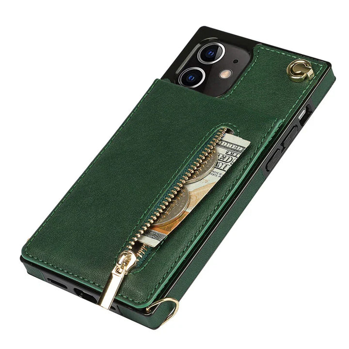 3i1 telefoncover med kortholder og skuldertaske i elegant design, ideelt til hverdag og rejser.