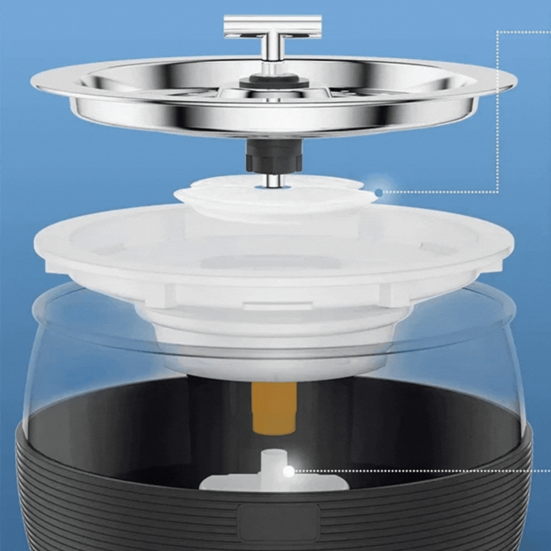 3L Drikkefontæne i rustfrit stål med dobbeltudløb, støjsvag drift, moderne design, ideel til husholdninger med flere dyr, fremmer hydrering.