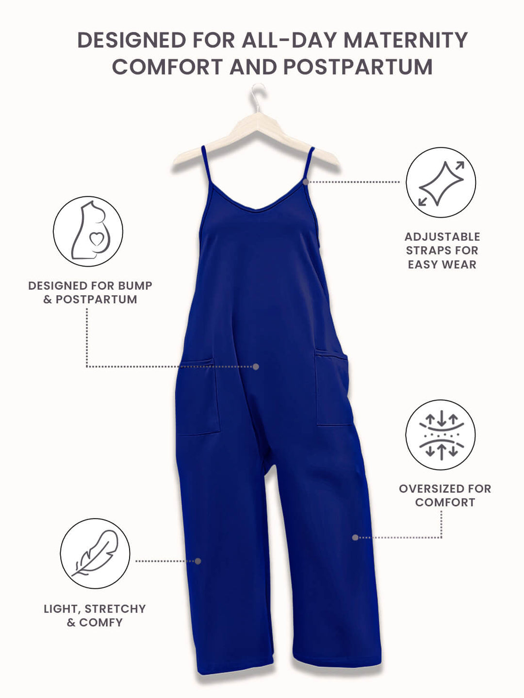 Stilfuld kvinders jumpsuit med elastisk talje, velegnet til både hjem og by.