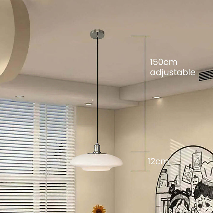 Moderne Hvid Glas Pendel Lampe