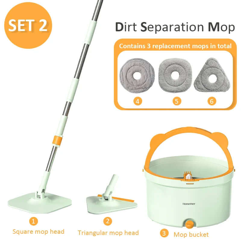 Roterende moppe med spand - SpinMop