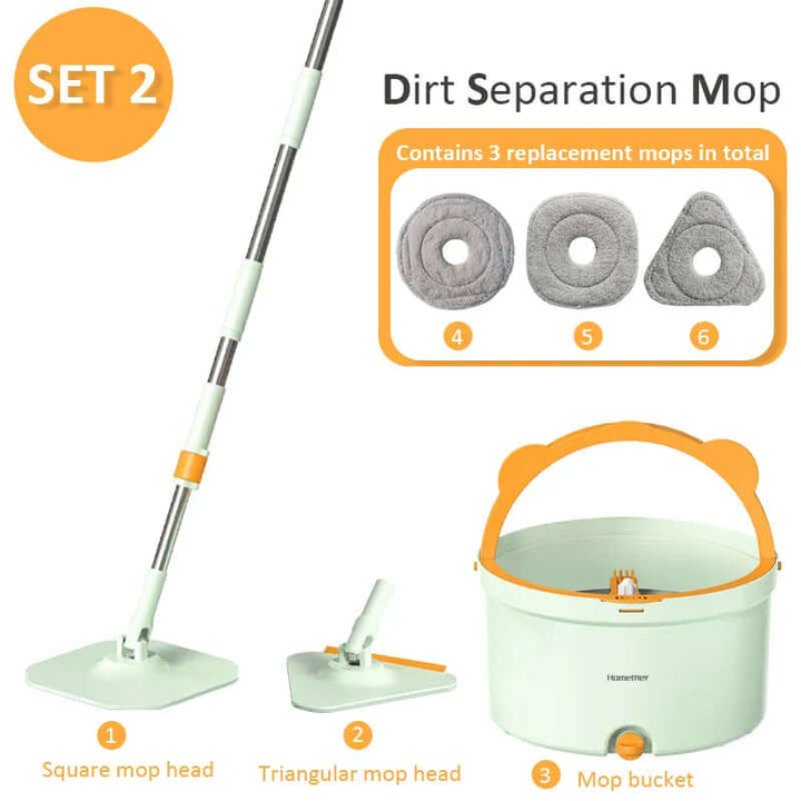 Roterende moppe med spand - SpinMop