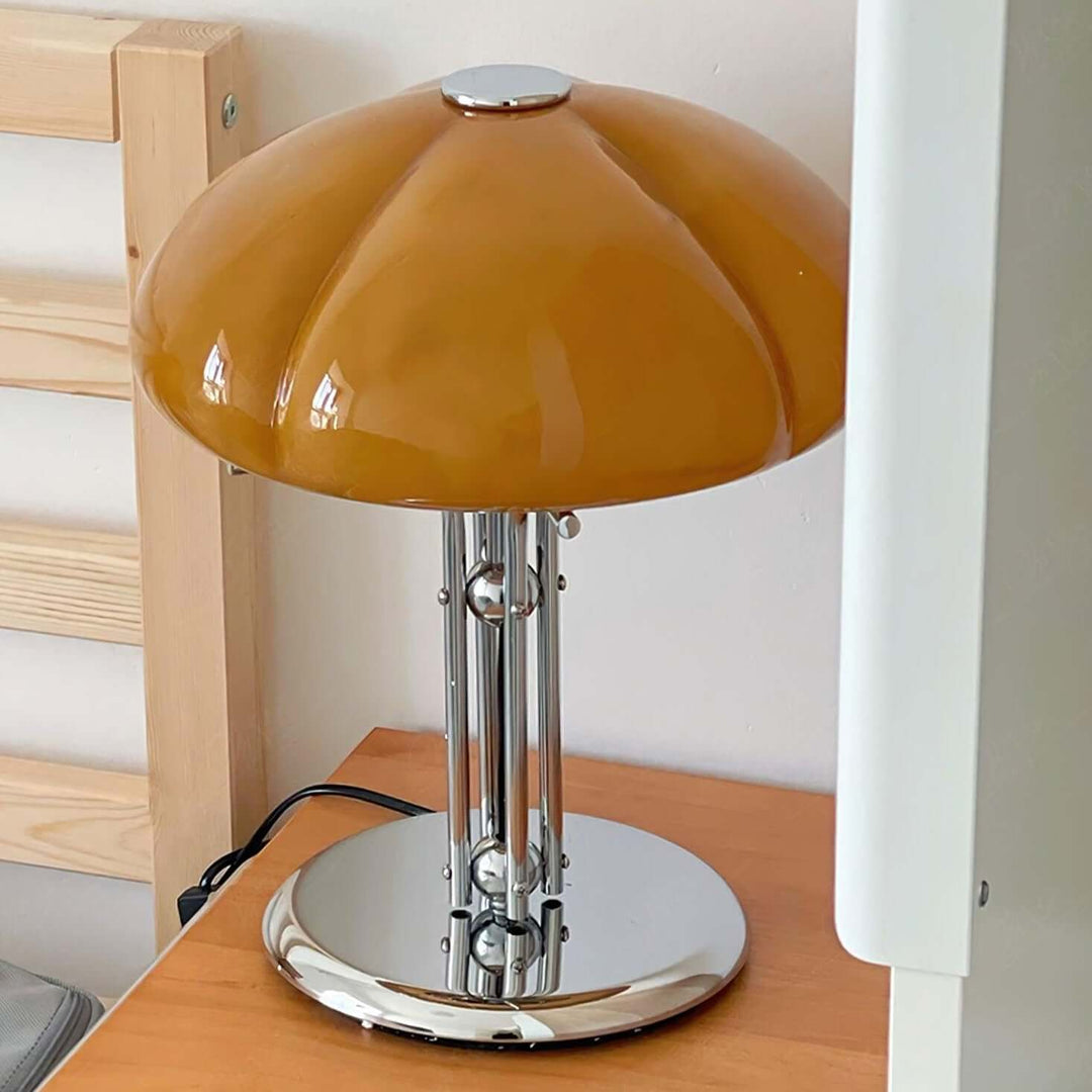 Svamp Design Bordlampe Glas Ravfarvet