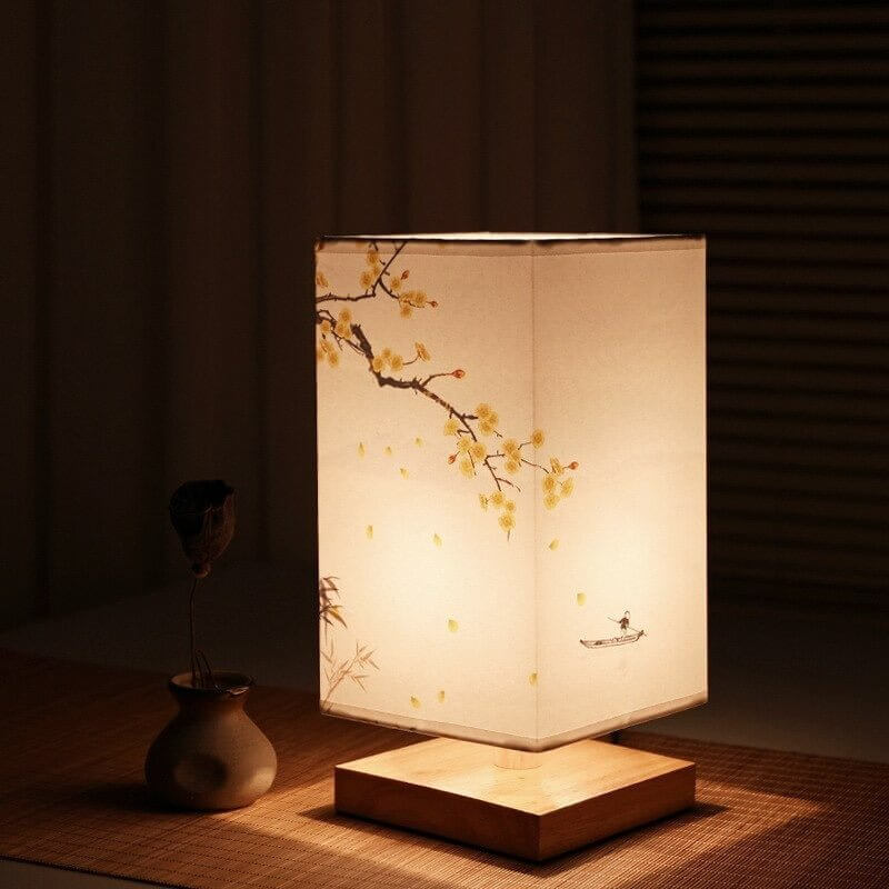 Minimalistisk bordlampe i bambus design