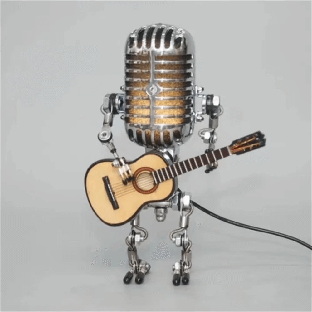 Dæmpbar robot bordlampe med guitar