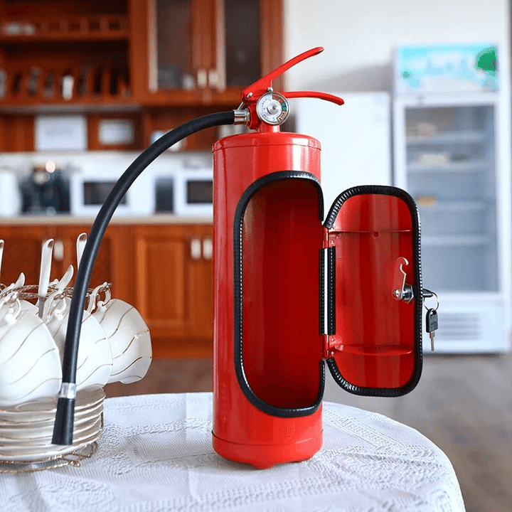 Unik vinholder i brandslukker-design Flamma