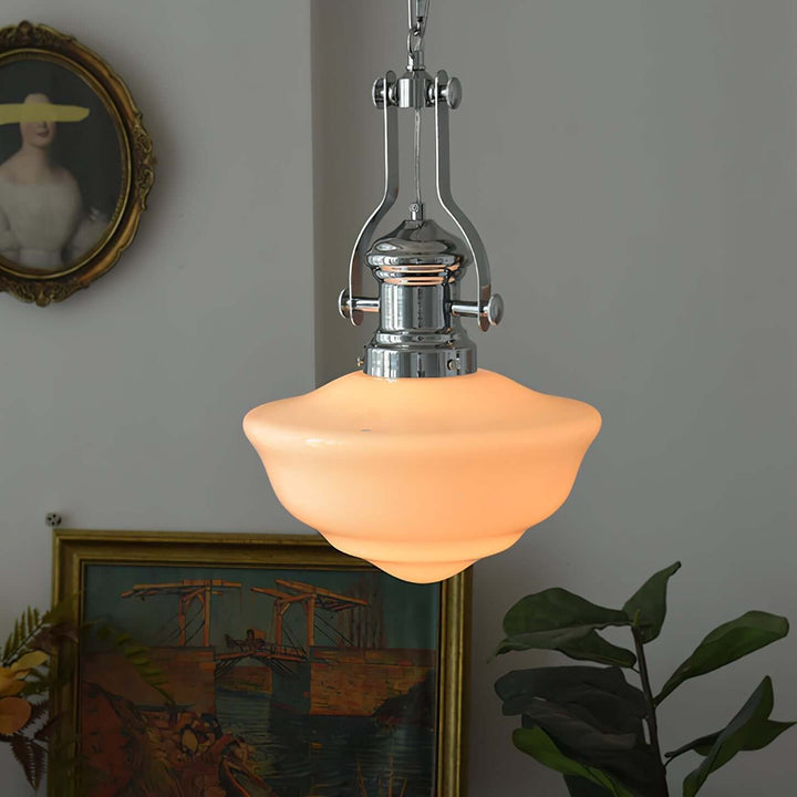 Elegant Pendel Lys i Glas & Metal