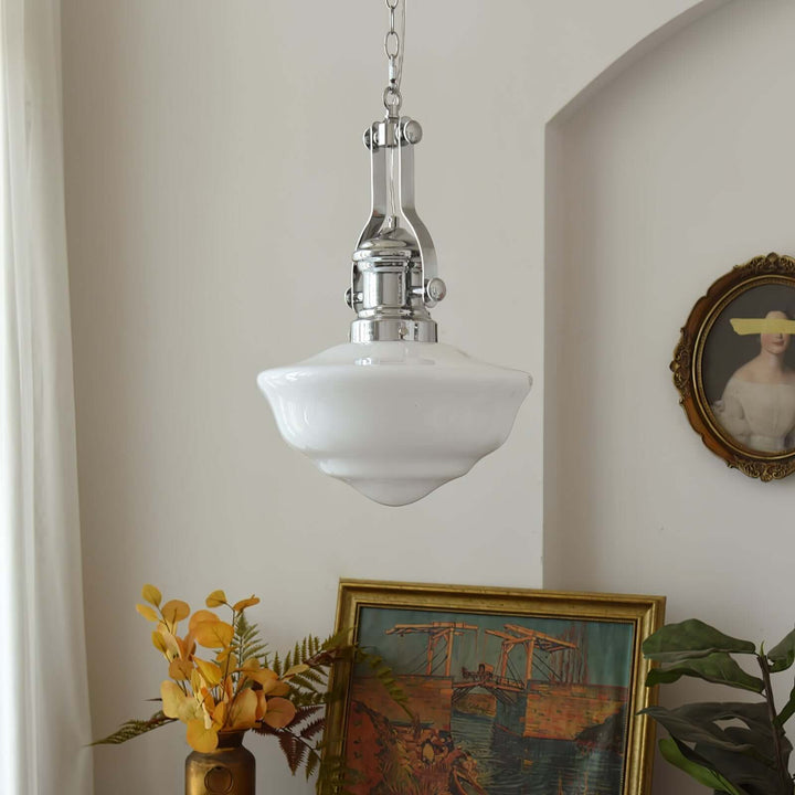 Elegant Pendel Lys i Glas & Metal