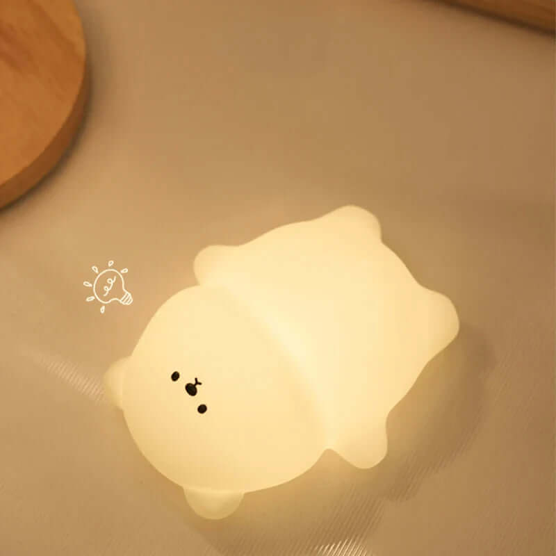 Børnebamse-natlampe - Blødt putte-lys