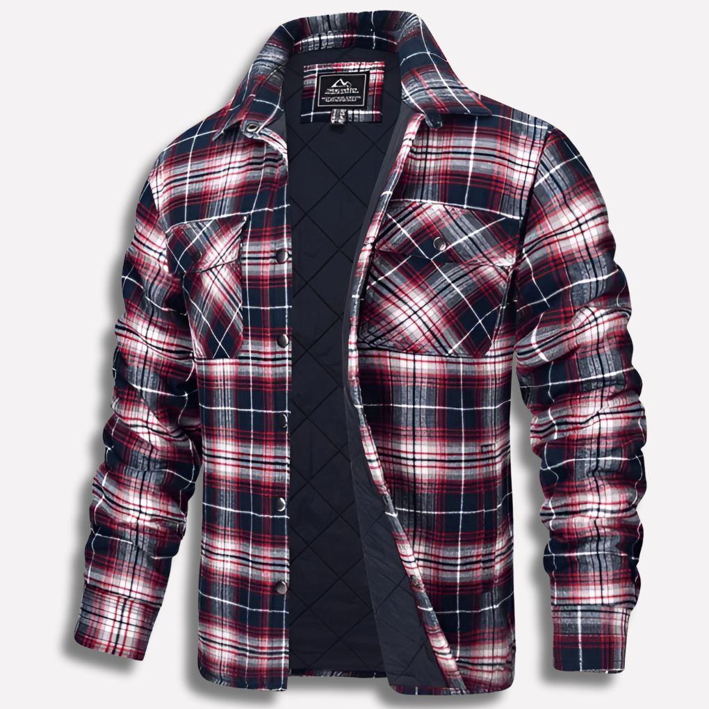 Mænds casual ternet flannelskjorte i blød bomuld, perfekt til afslappet stil.