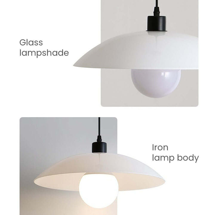 Minimalistisk Pendellampe i Hvidglas