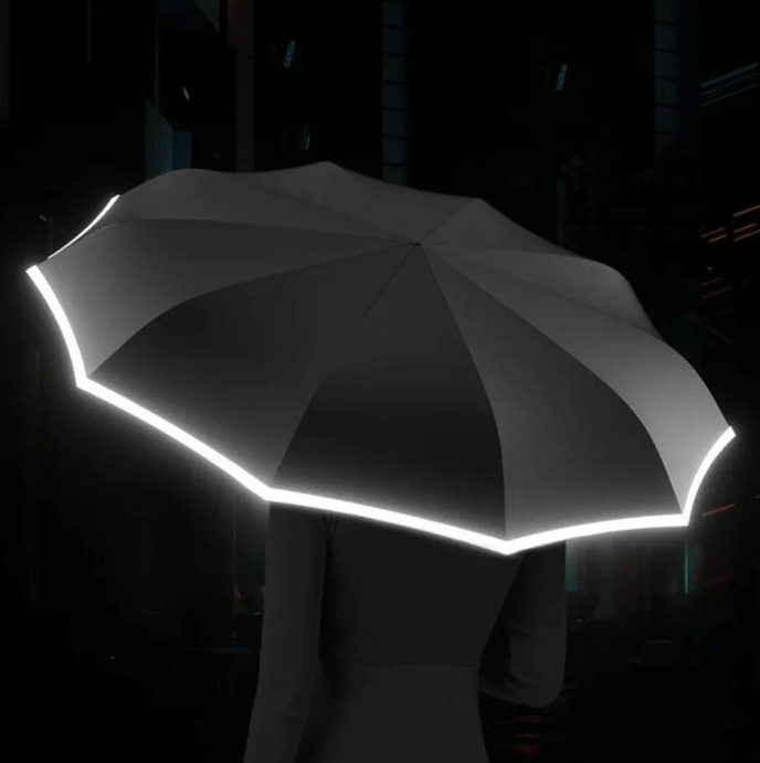 Unisex Stormsikker Paraply med Reflekser