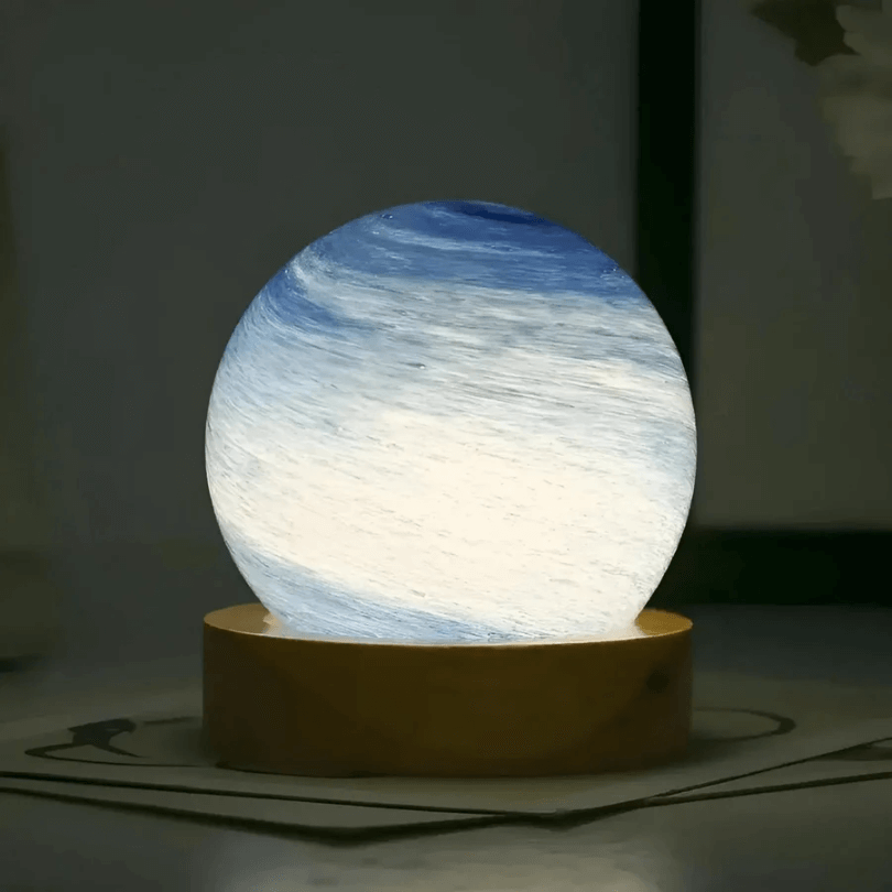3D Mini Planelampe med Træfod