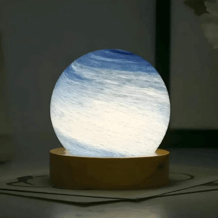 3D Mini Planelampe med Træfod
