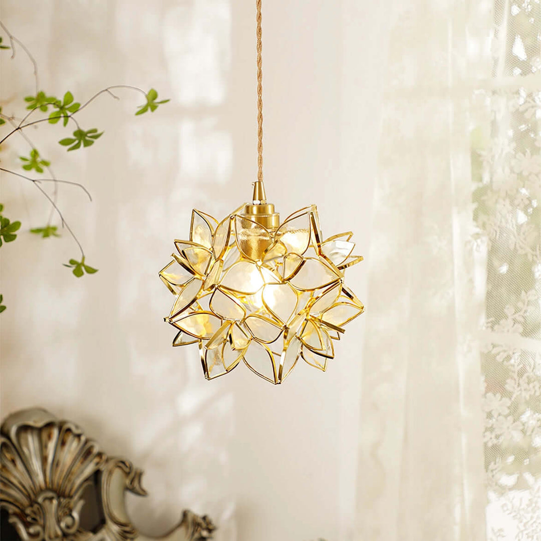 Håndlavet Kapiz Skal Loftslampe