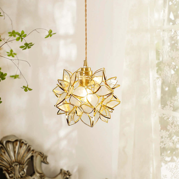 Håndlavet Kapiz Skal Loftslampe