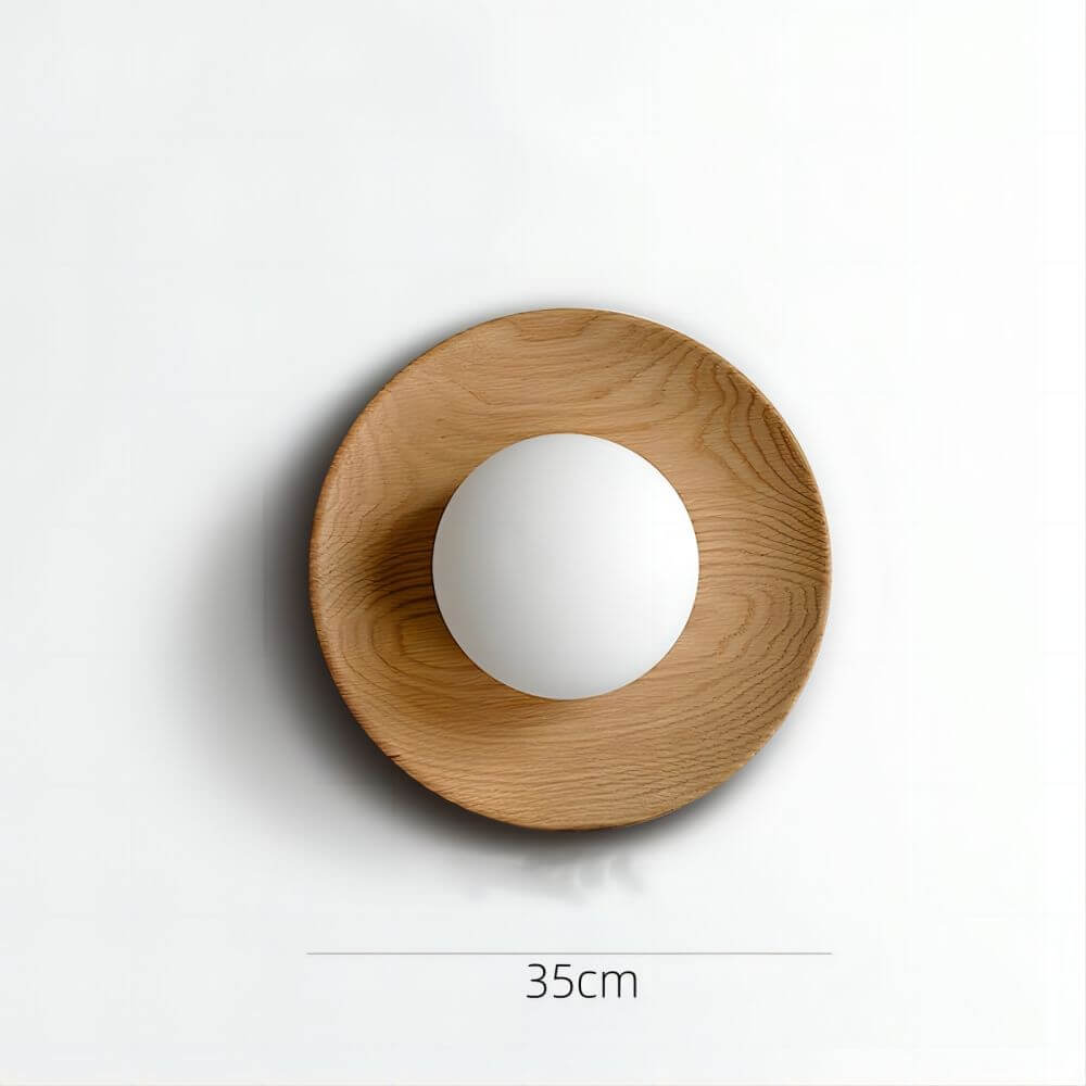 Minimalistisk Væglampe Hvid Naturtræ
