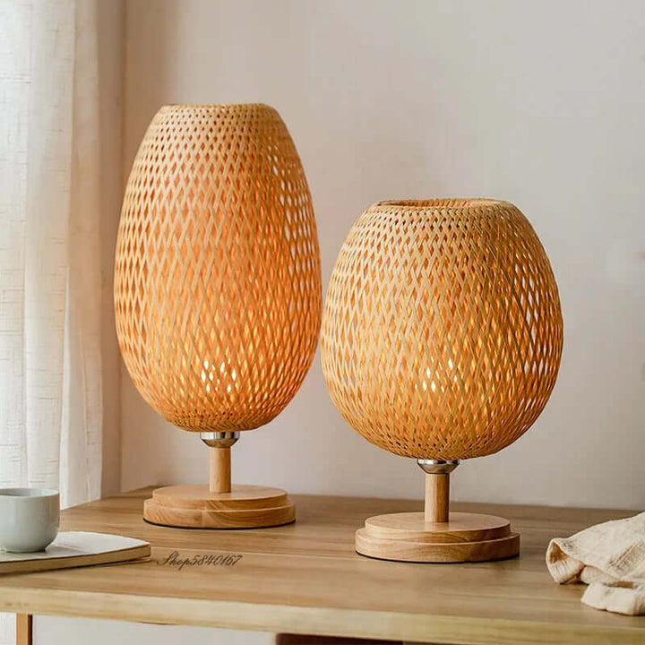 Vintage Bambus Bordlampe