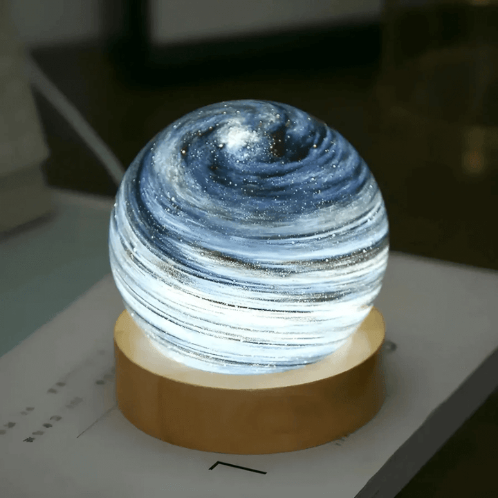 3D Mini Planelampe med Træfod