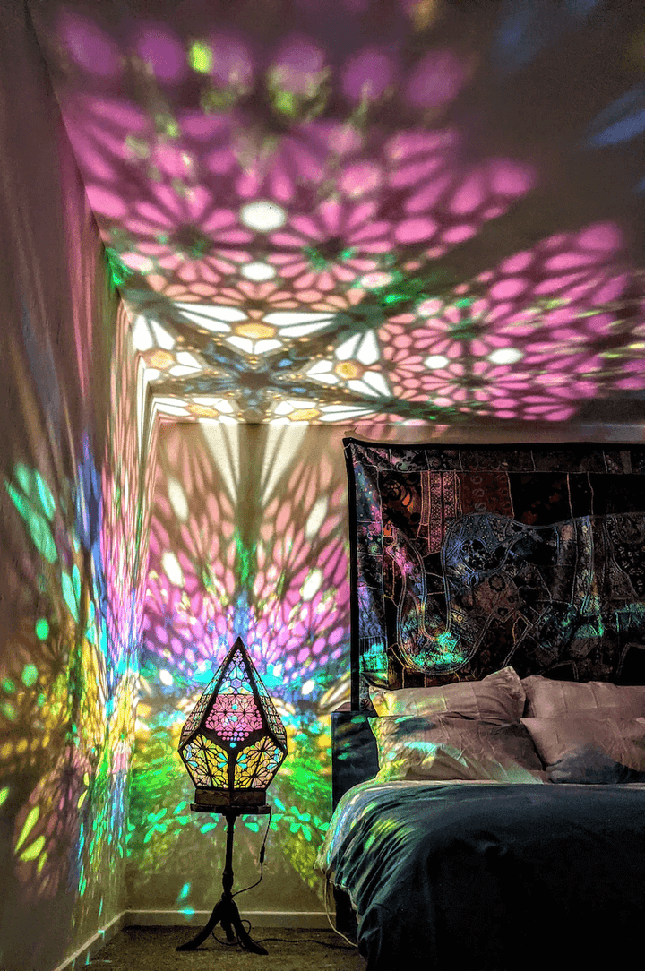 LED Bordlys Glas-i-Blok Stjernehimmeldesign