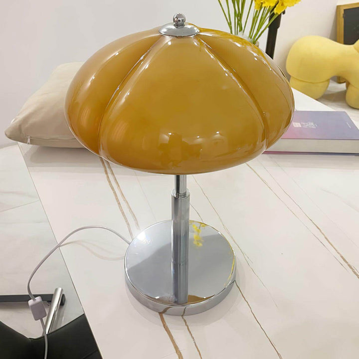 Svamp Design Bordlampe Glas Ravfarvet