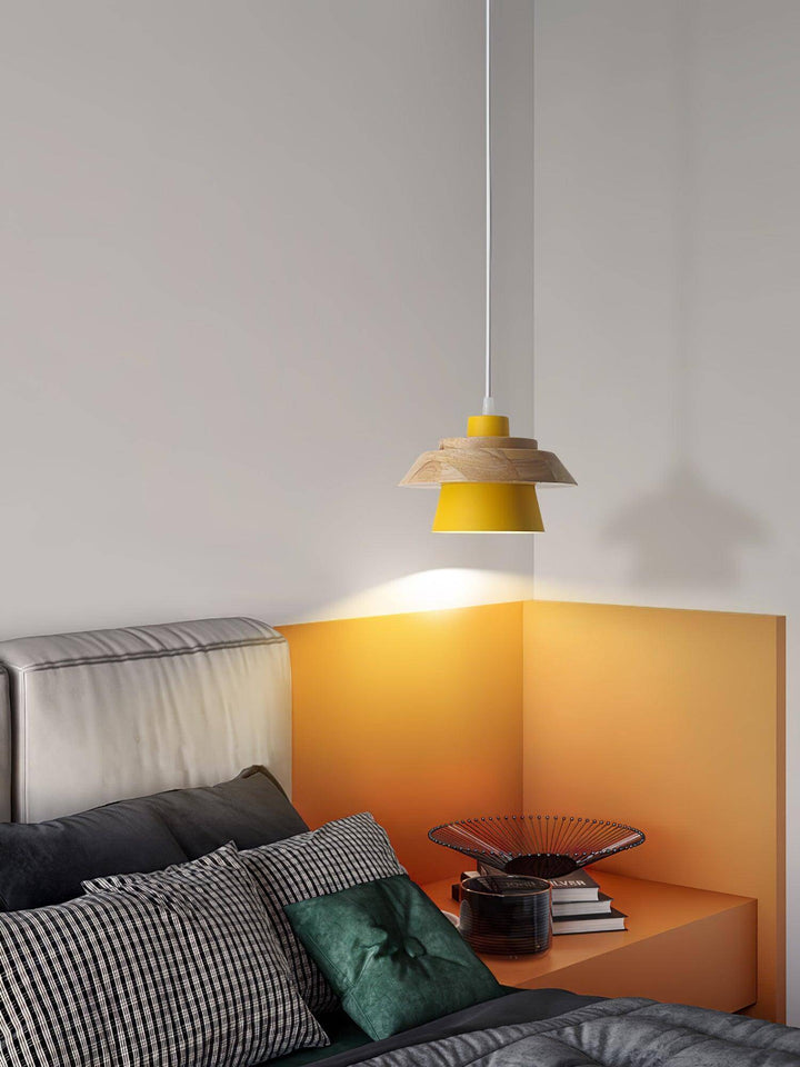 Træ og Sten Pendel Designer Lampe