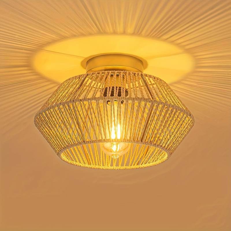 Boheme Loft Væglampe Håndlavet Rattan Designerlampe