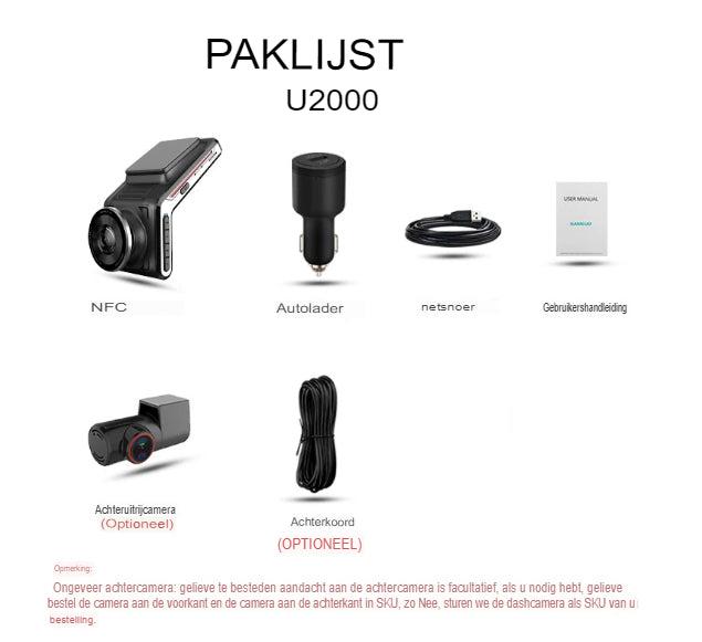 4K Dashcam foran og bag med nattesyn og 24-timers parkeringstilstand