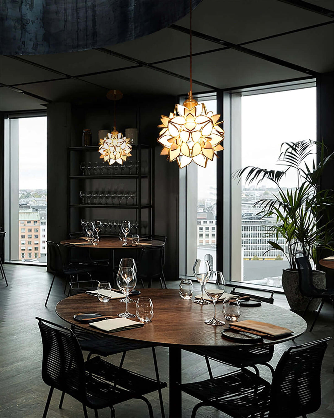 Håndlavet Kapiz Skal Loftslampe