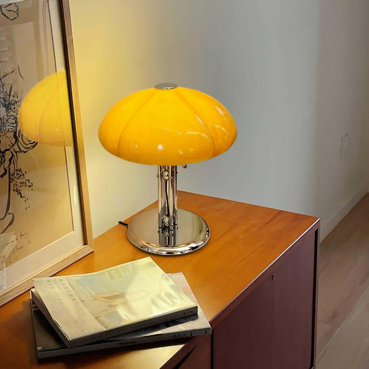 Svamp Design Bordlampe Glas Ravfarvet