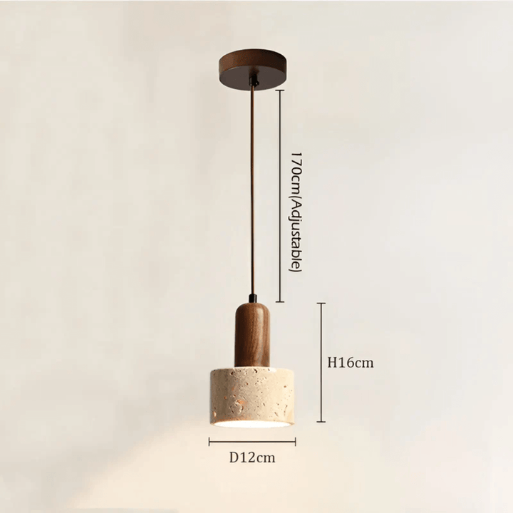 Wabi-Sabi Loftlampe Travertin & Træ