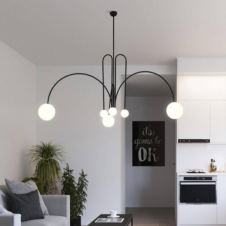 Elegant Glas & Metal Pendel Lampe