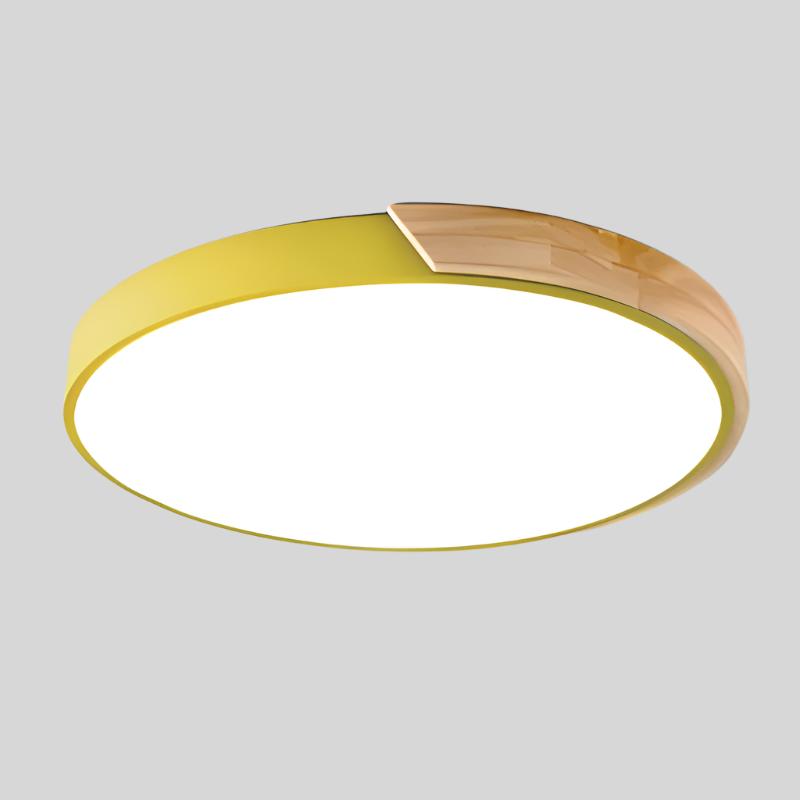 Moderne Rund LED Loft Træloftlampe