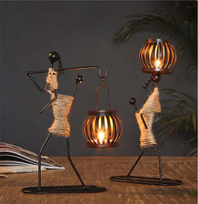 Retro Metal Lysestage Vintage | 24,5 cm