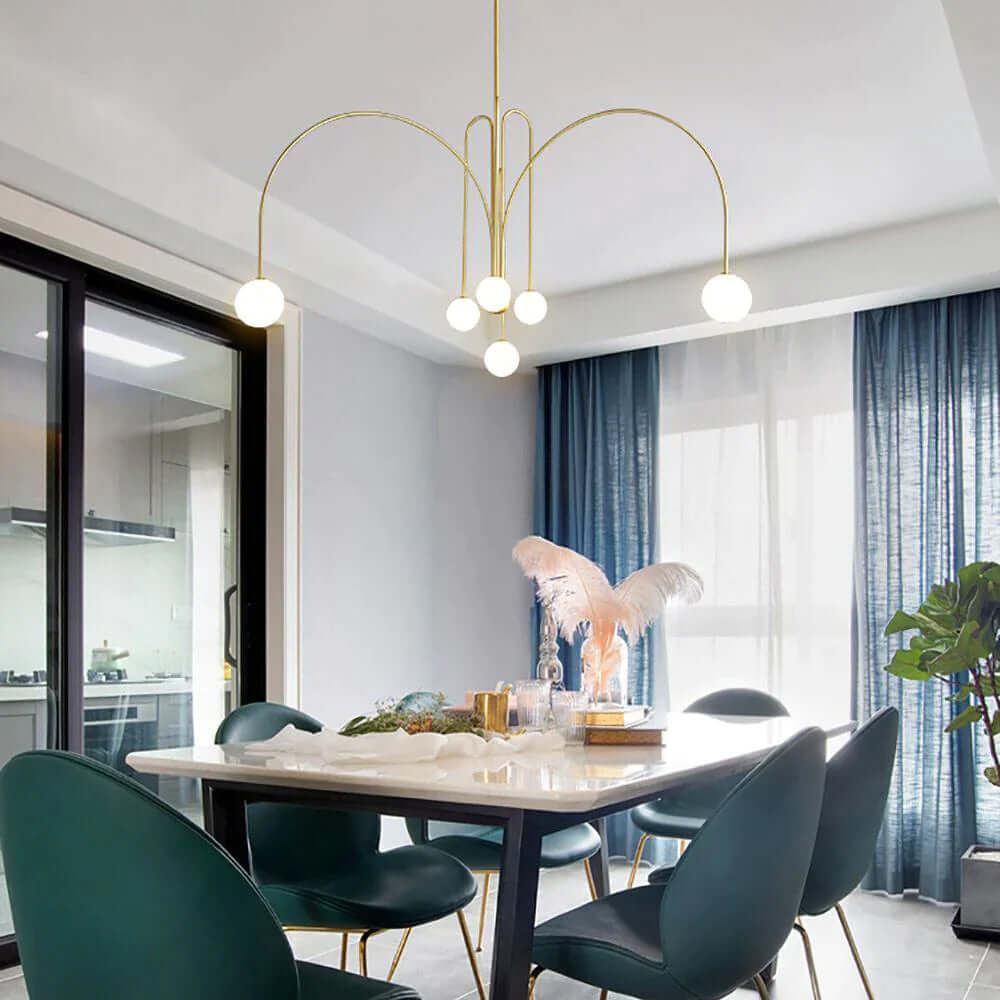 Elegant Glas & Metal Pendel Lampe