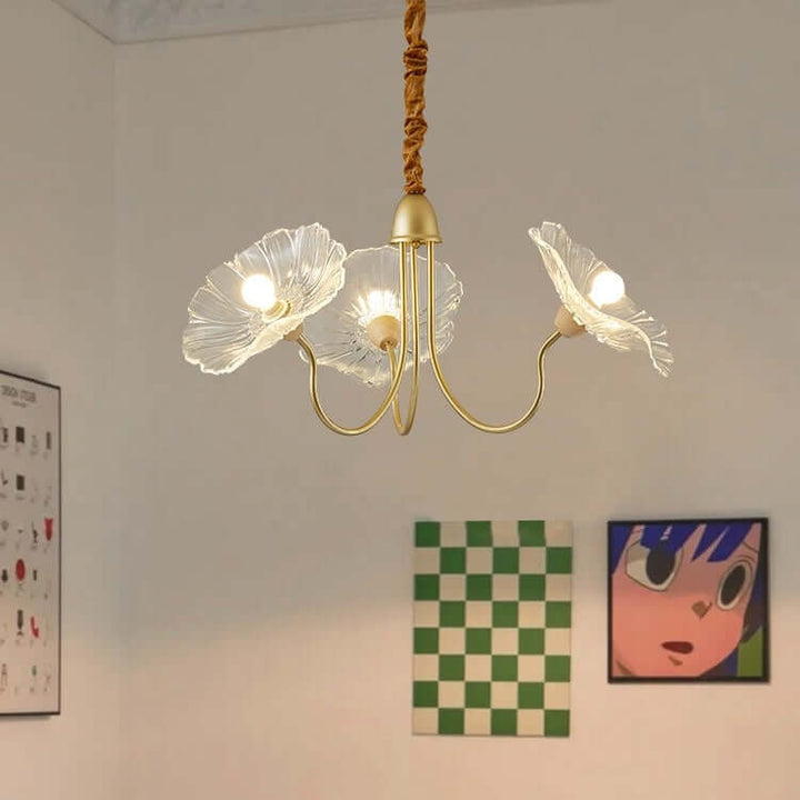 Moderne Glas Lysekrone med Lotusblomst Design