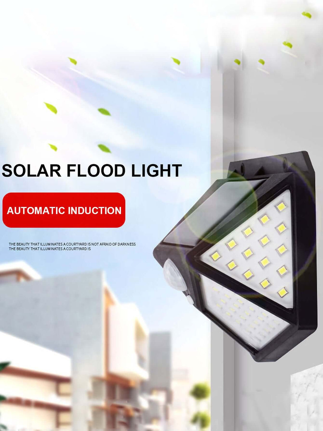 Solar havelampe med bevægelsessensor
