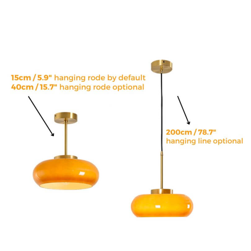 Vintage loft loftlampe med orange glasskærm