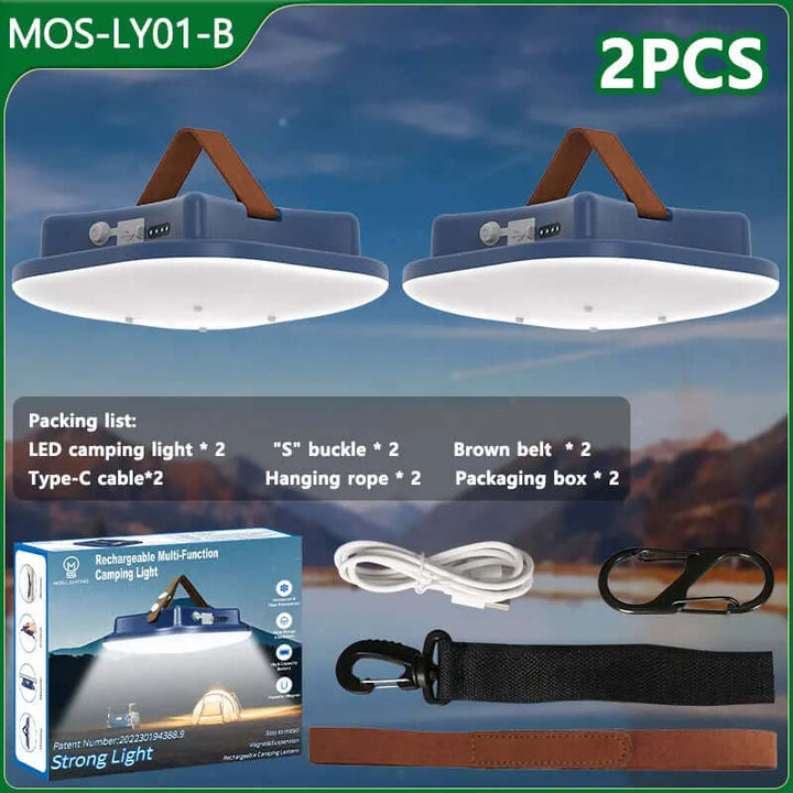80W LED Solar Campinglampe med Magnet & Zoom