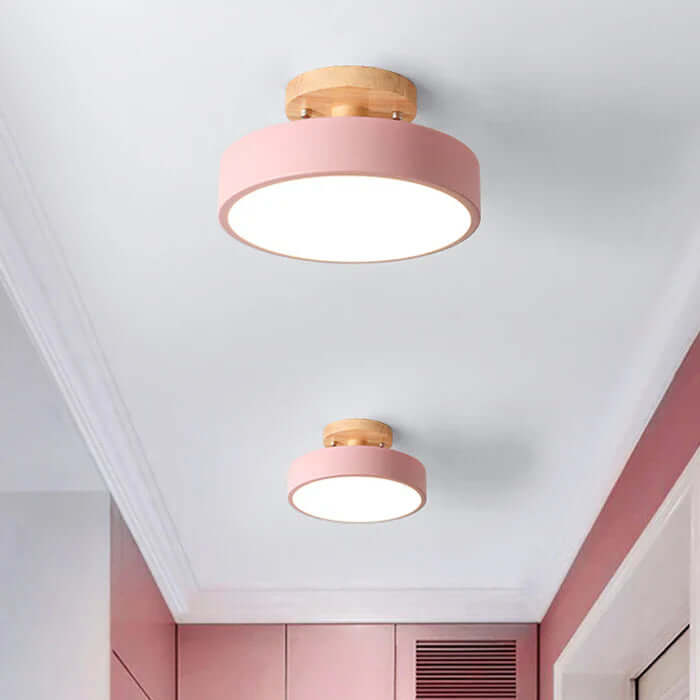 Moderne LED Loft Plafondlampe i Skandinavisk Træ