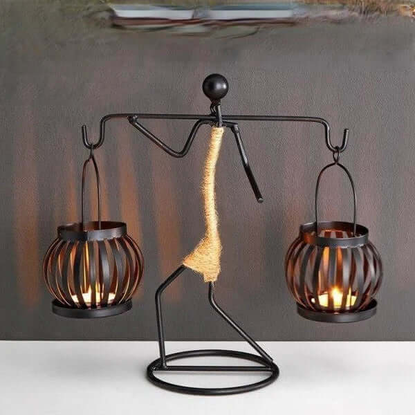 Retro Metal Lysestage Vintage | 24,5 cm