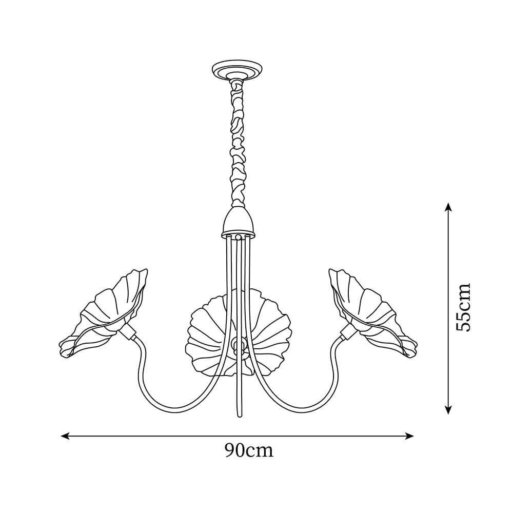 Blomsterkrone Lysekrone i Mælkeglas