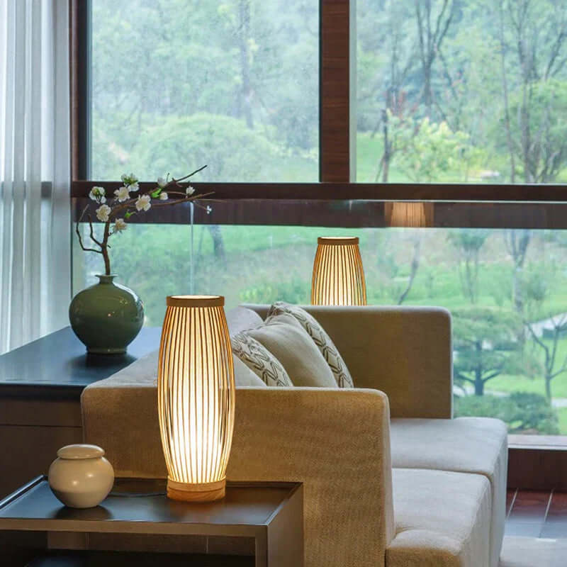 Japansk Bambus Bordlampe for Zen Indretning