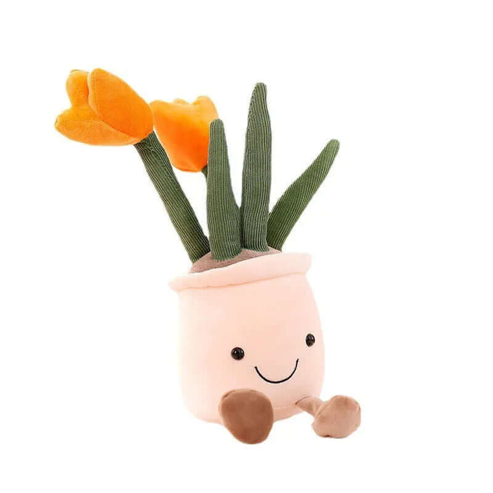 Hyggelig blomster plysfigur - blød pudeven