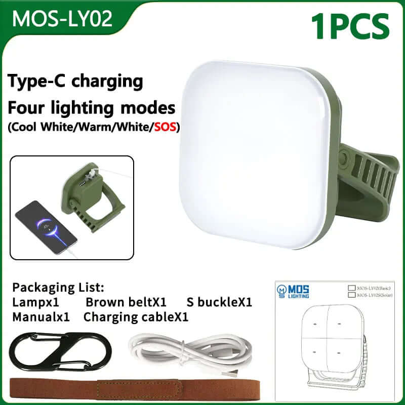 80W LED Solar Campinglampe med Magnet & Zoom