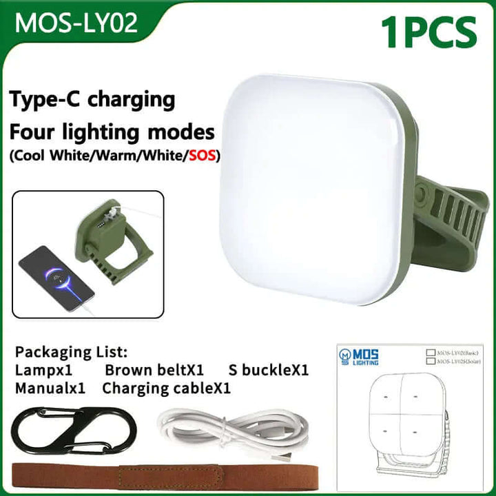 80W LED Solar Campinglampe med Magnet & Zoom