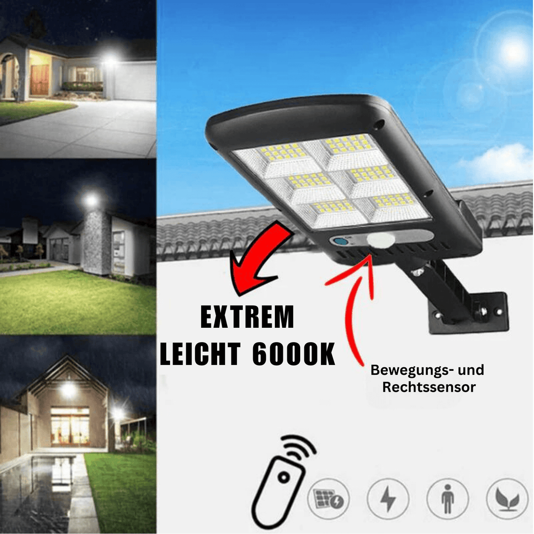 LED Solar Gadelygte med Bevægelsessensor