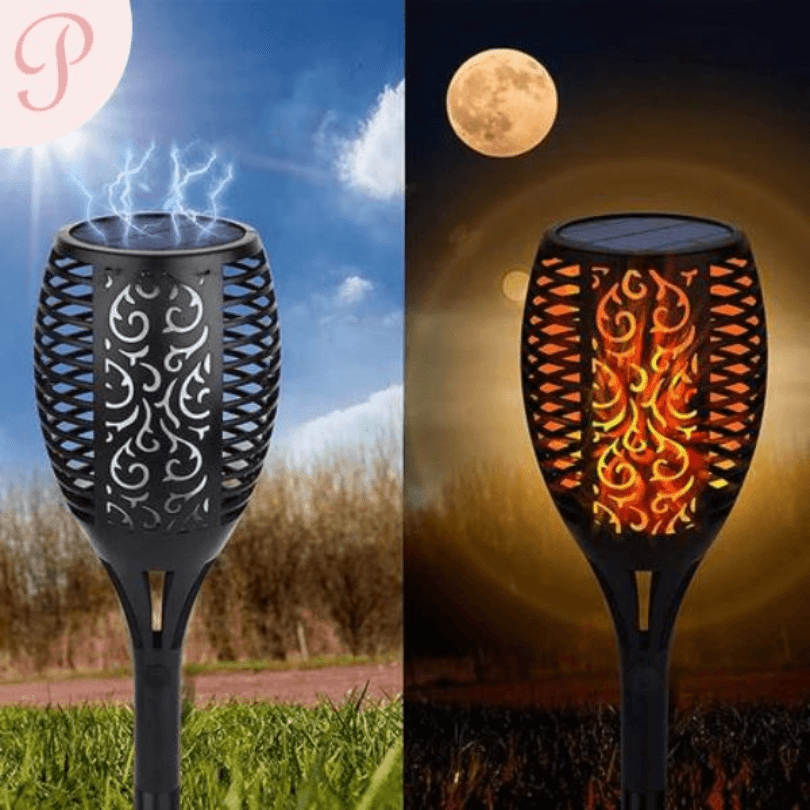 LED Havefakler Solardrevet Flimmerlys Udendørs Dekoration