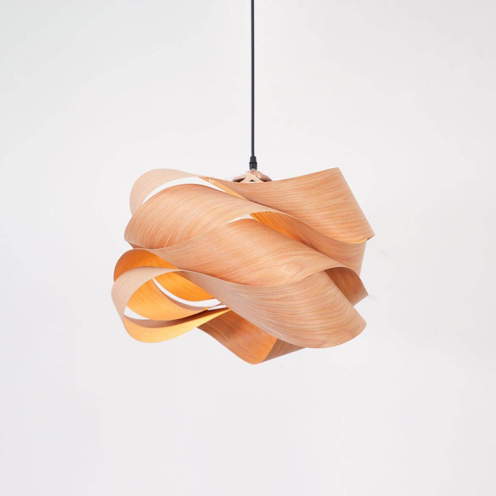 Moderne loft spisebordslampe i træ